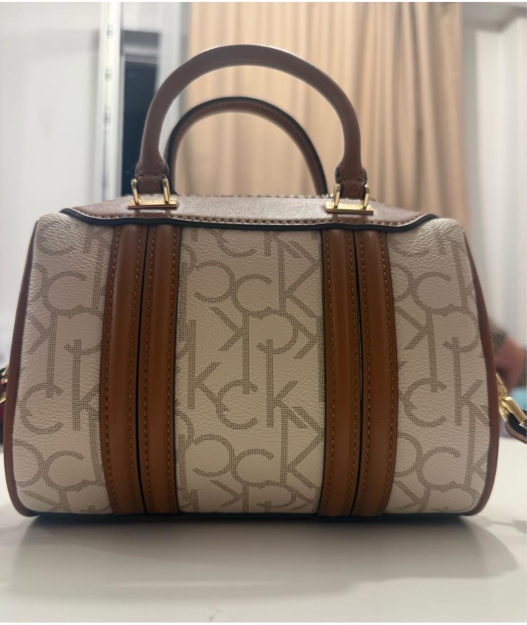 CALVIN KLEIN Бежевая сумка через плечо из канвы, фото 2