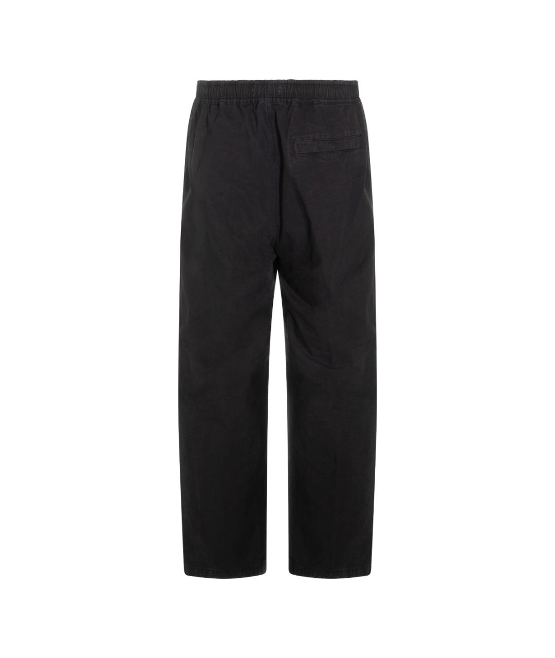 STONE ISLAND Черные хлопковые повседневные брюки, фото 2