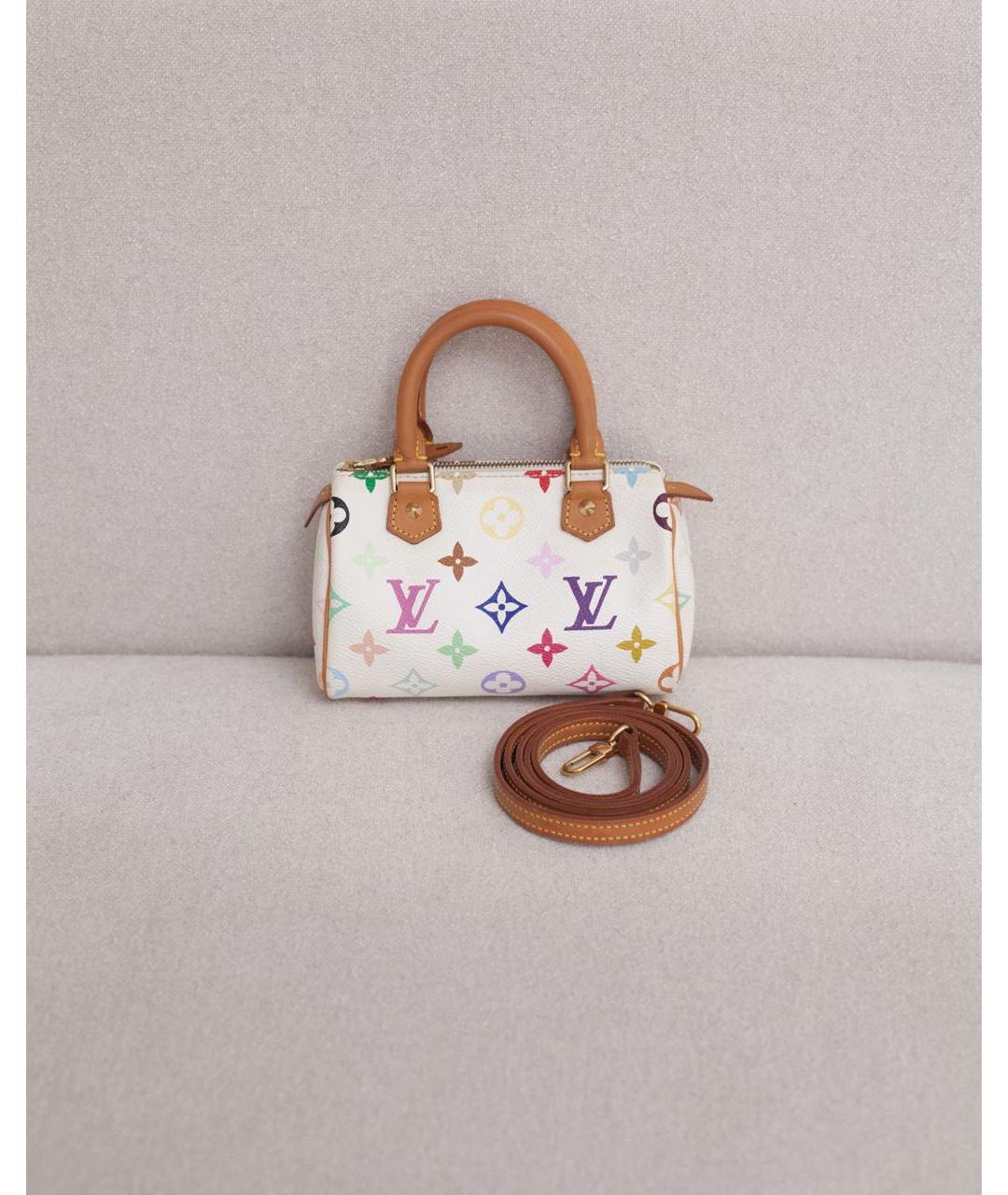 LOUIS VUITTON Белая сумка с короткими ручками из канвы, фото 9