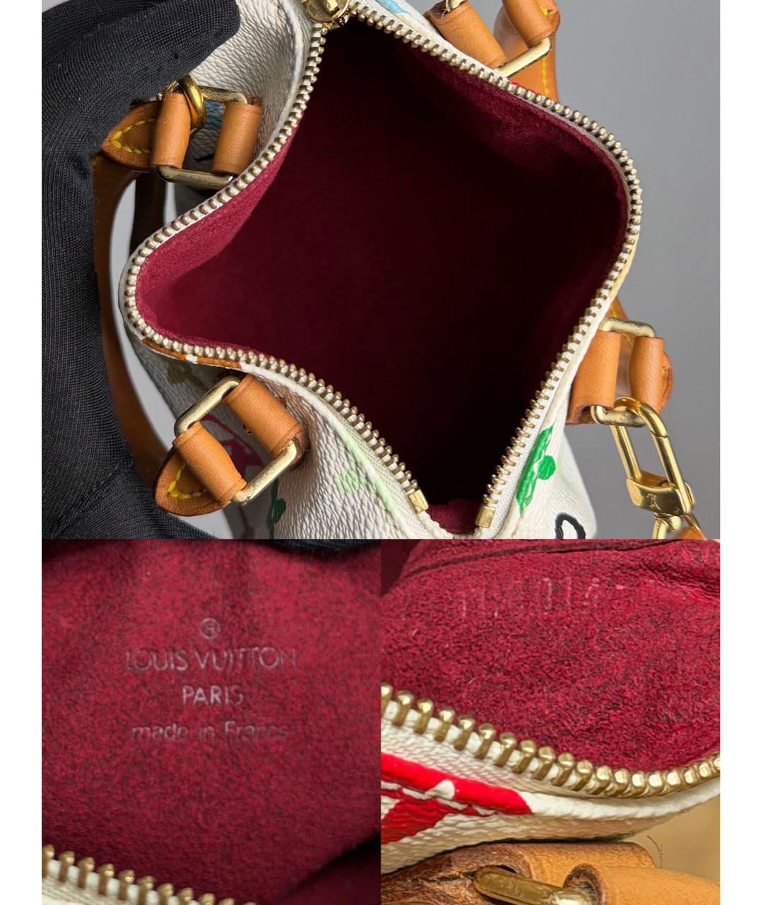 LOUIS VUITTON Белая сумка с короткими ручками из канвы, фото 8