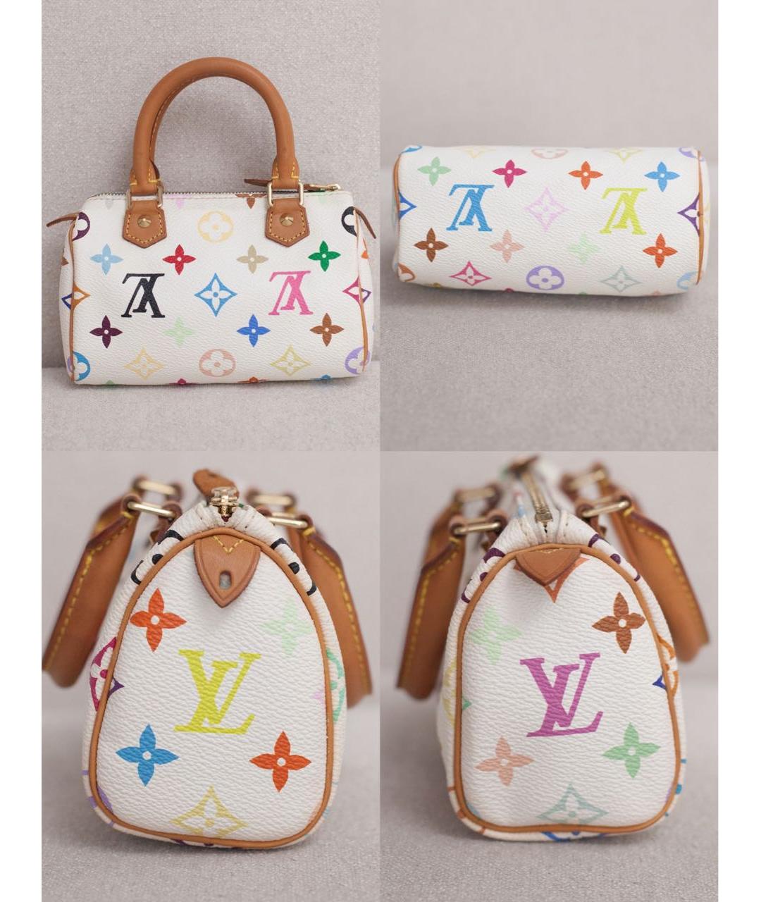 LOUIS VUITTON Белая сумка с короткими ручками из канвы, фото 6