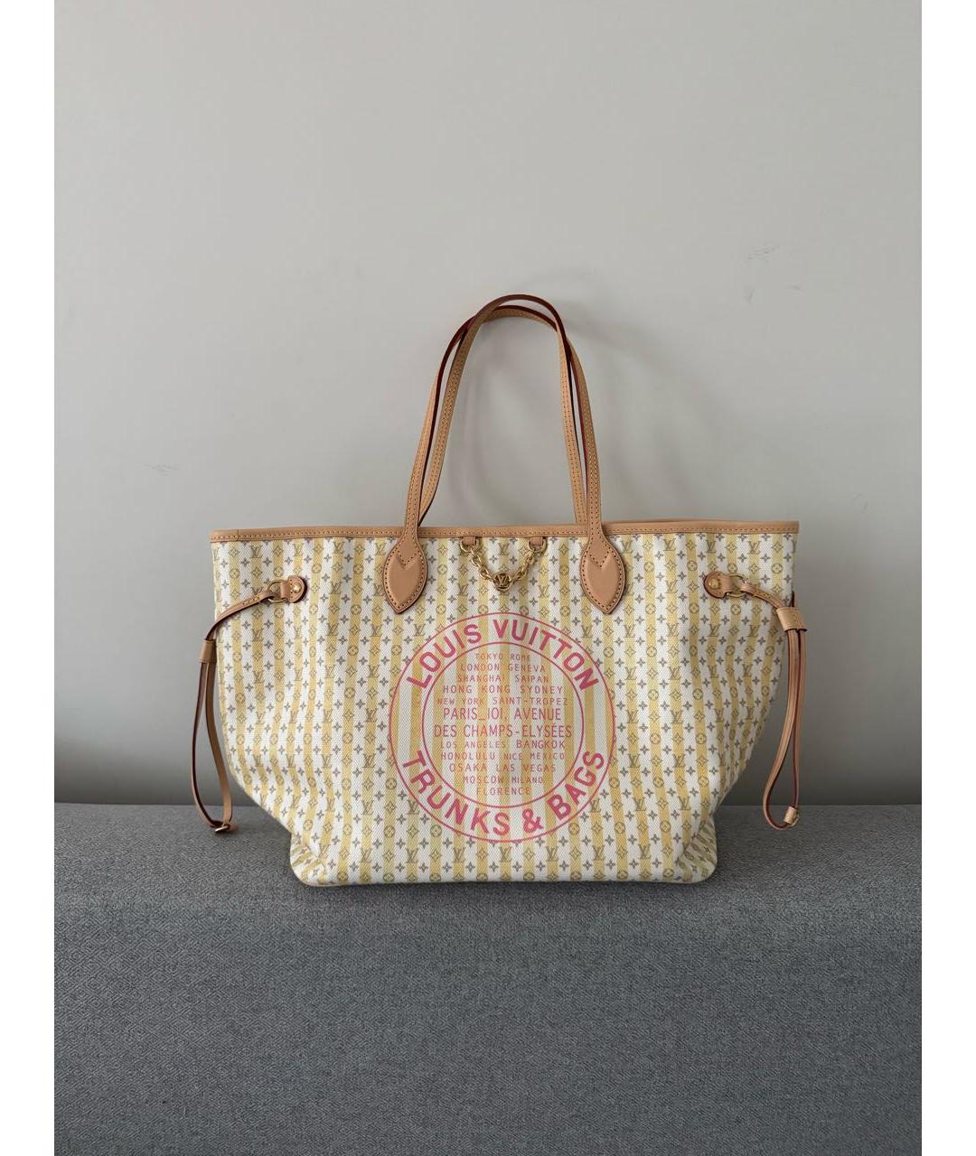 LOUIS VUITTON Бежевая сумка тоут из канвы, фото 8