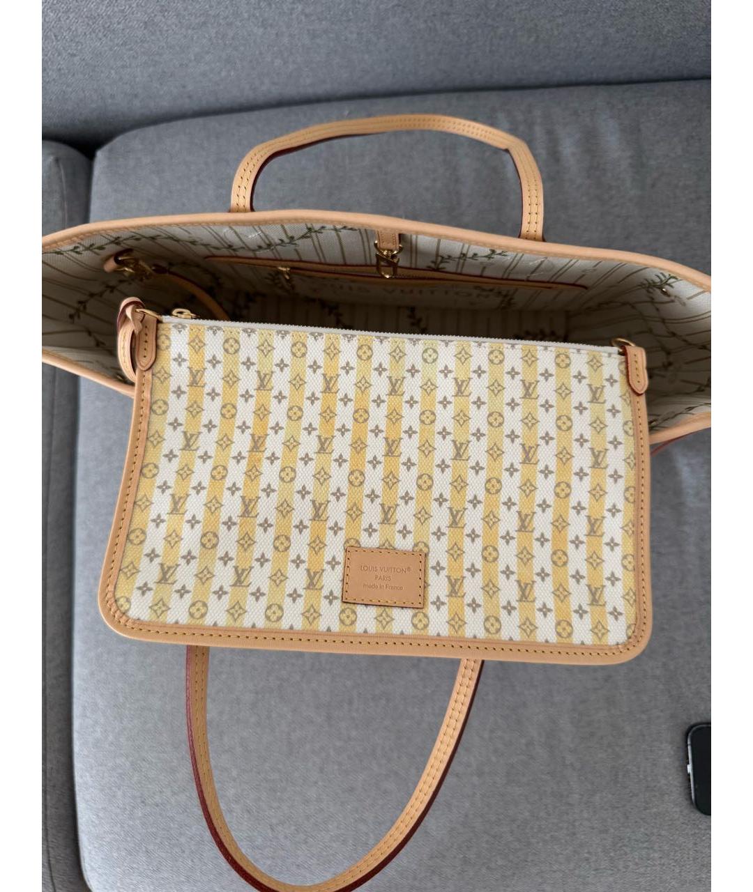 LOUIS VUITTON Бежевая сумка тоут из канвы, фото 6