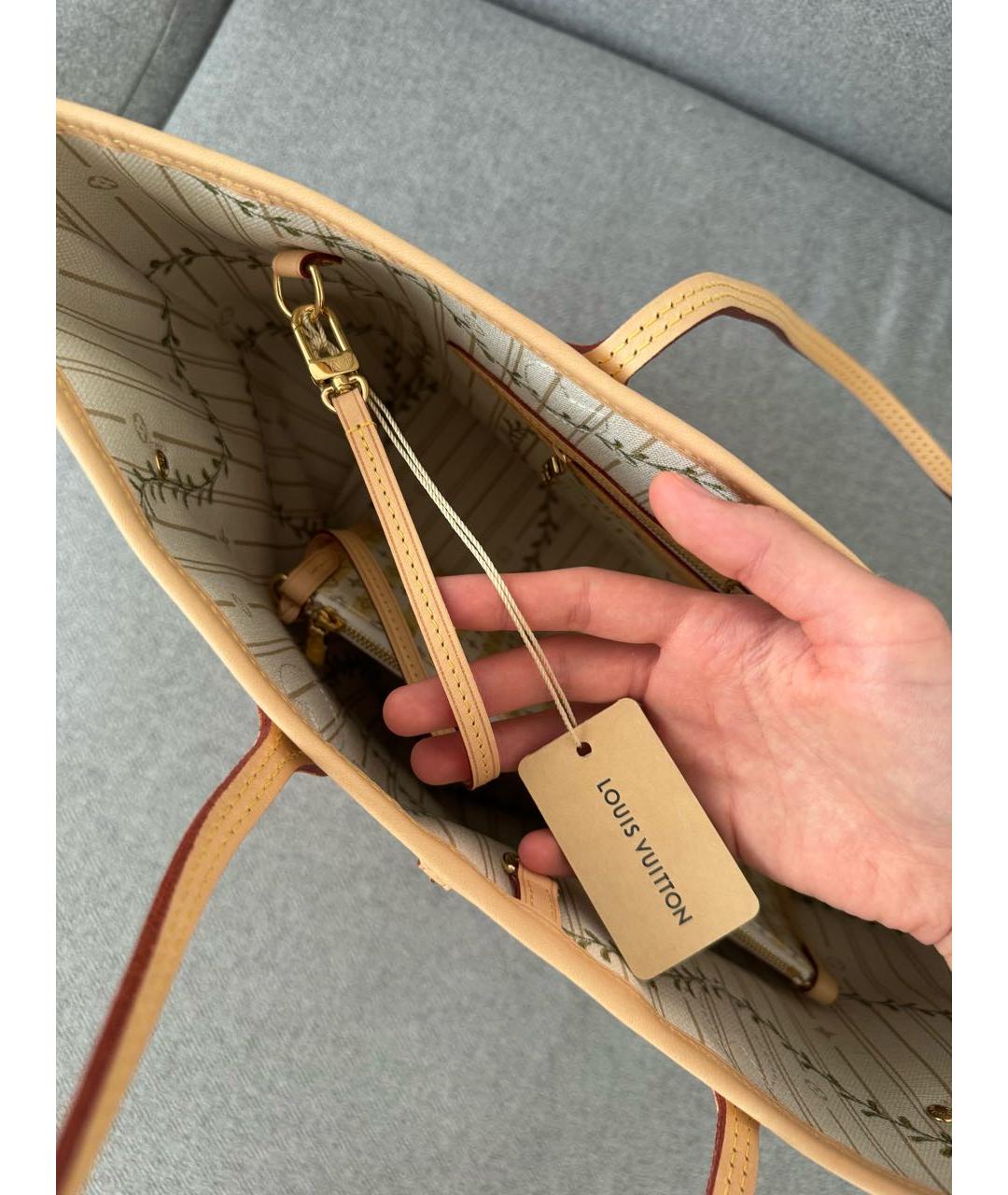 LOUIS VUITTON Бежевая сумка тоут из канвы, фото 7