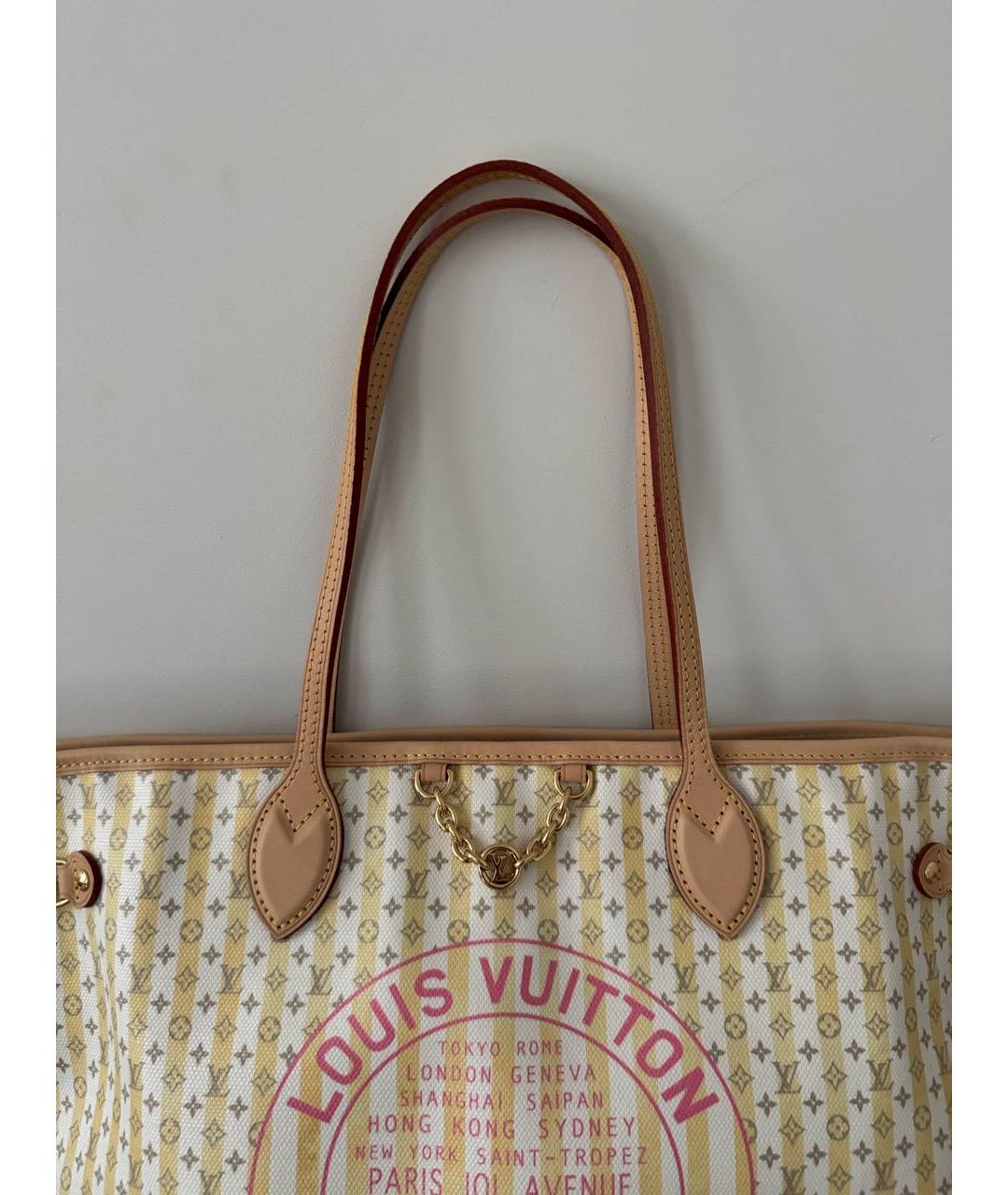 LOUIS VUITTON Бежевая сумка тоут из канвы, фото 5