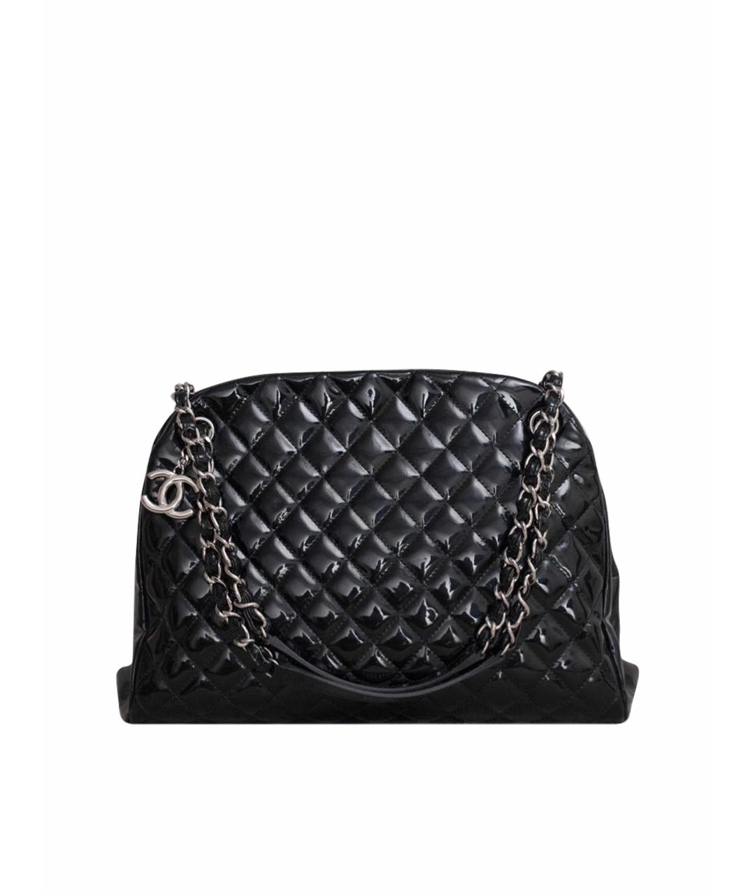CHANEL Черная сумка через плечо из лакированной кожи, фото 1