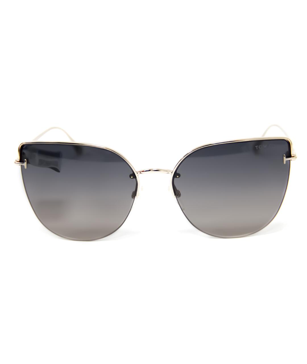 TOM FORD Золотые металлические солнцезащитные очки, фото 1