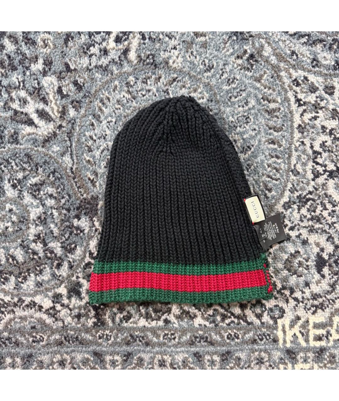 GUCCI Черная шерстяная шапка, фото 3