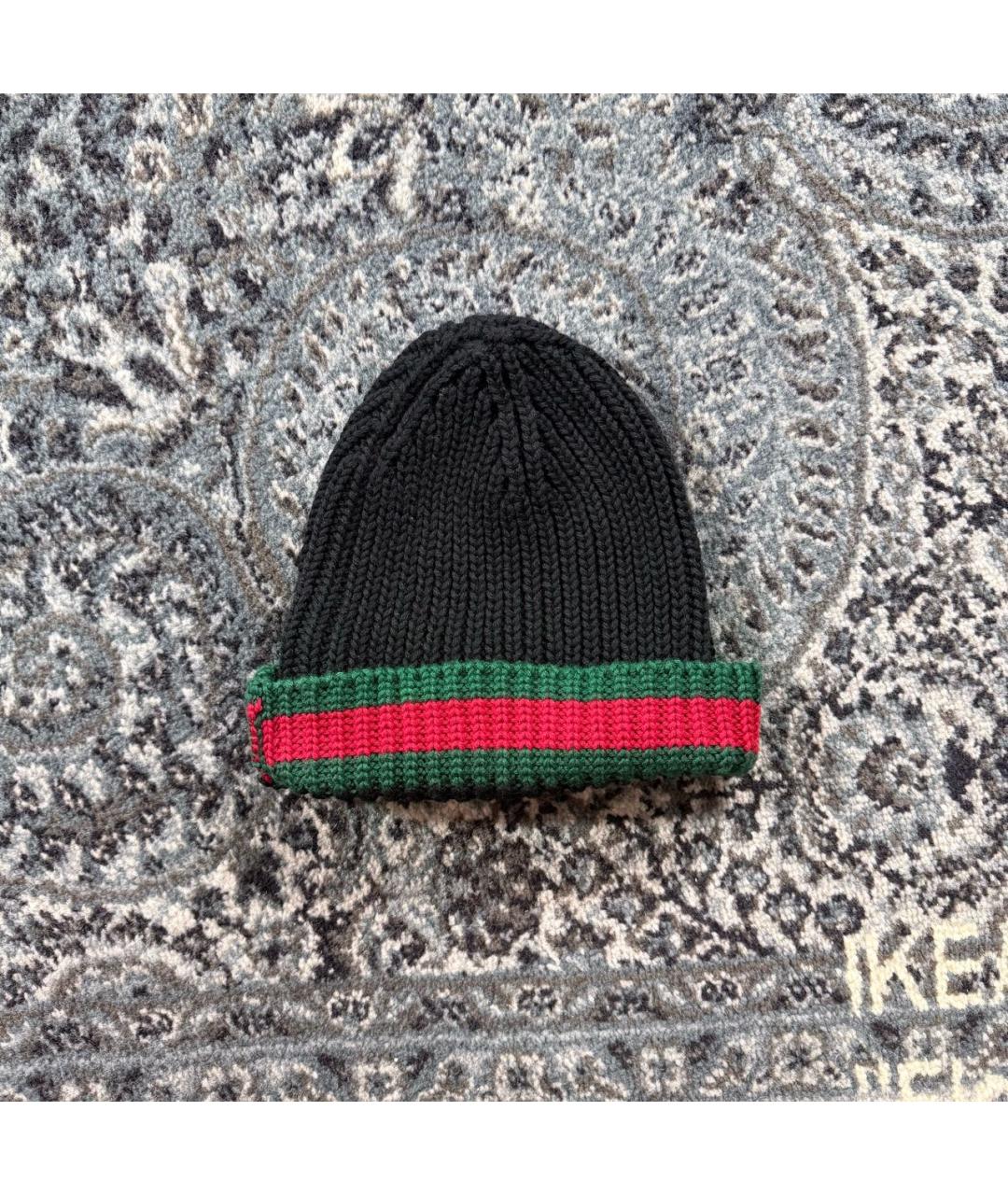 GUCCI Черная шерстяная шапка, фото 2