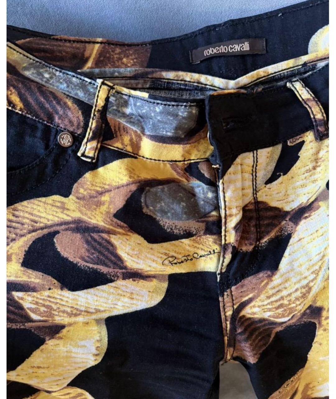 ROBERTO CAVALLI Черные хлопковые брюки широкие, фото 4