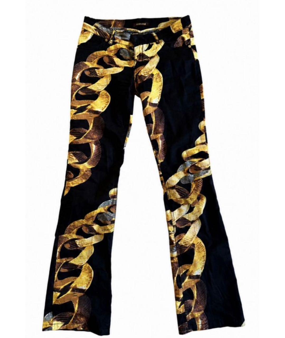 ROBERTO CAVALLI Черные хлопковые брюки широкие, фото 6