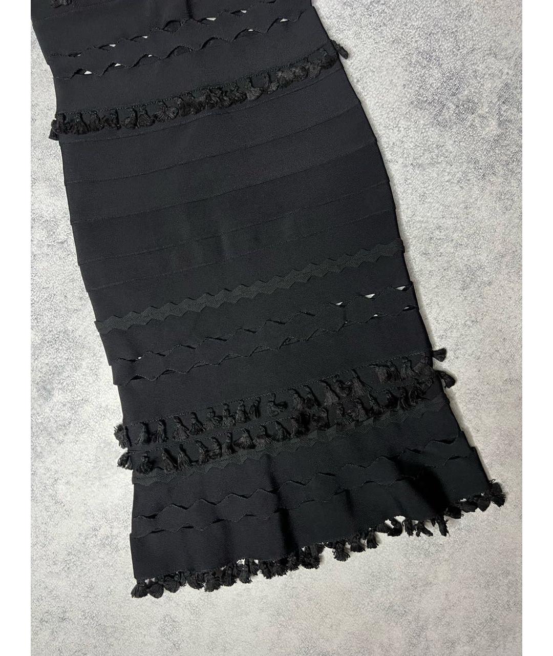 HERVE LEGER Черное вискозное платье, фото 3