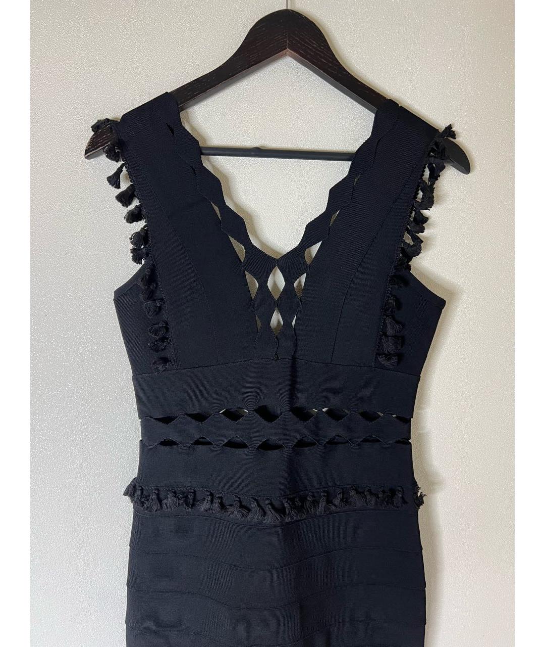 HERVE LEGER Черное вискозное платье, фото 6