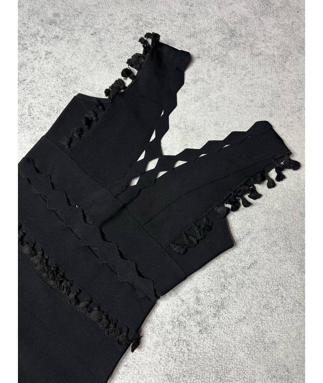 HERVE LEGER Черное вискозное платье, фото 2