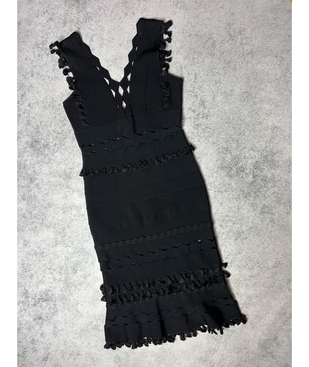 HERVE LEGER Черное вискозное платье, фото 9