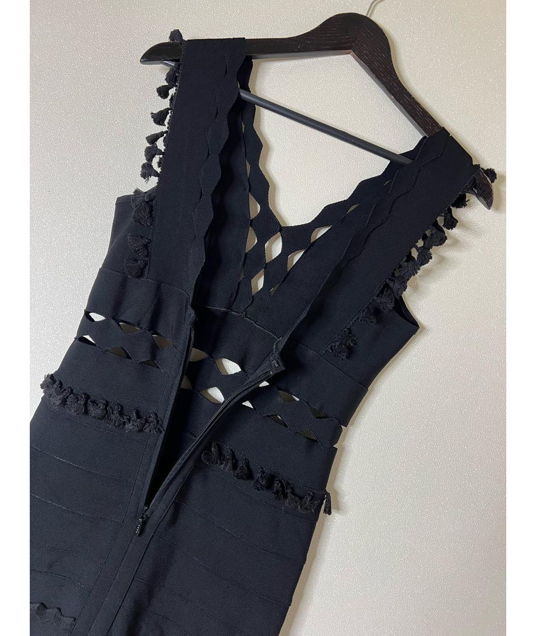 HERVE LEGER Черное вискозное платье, фото 7