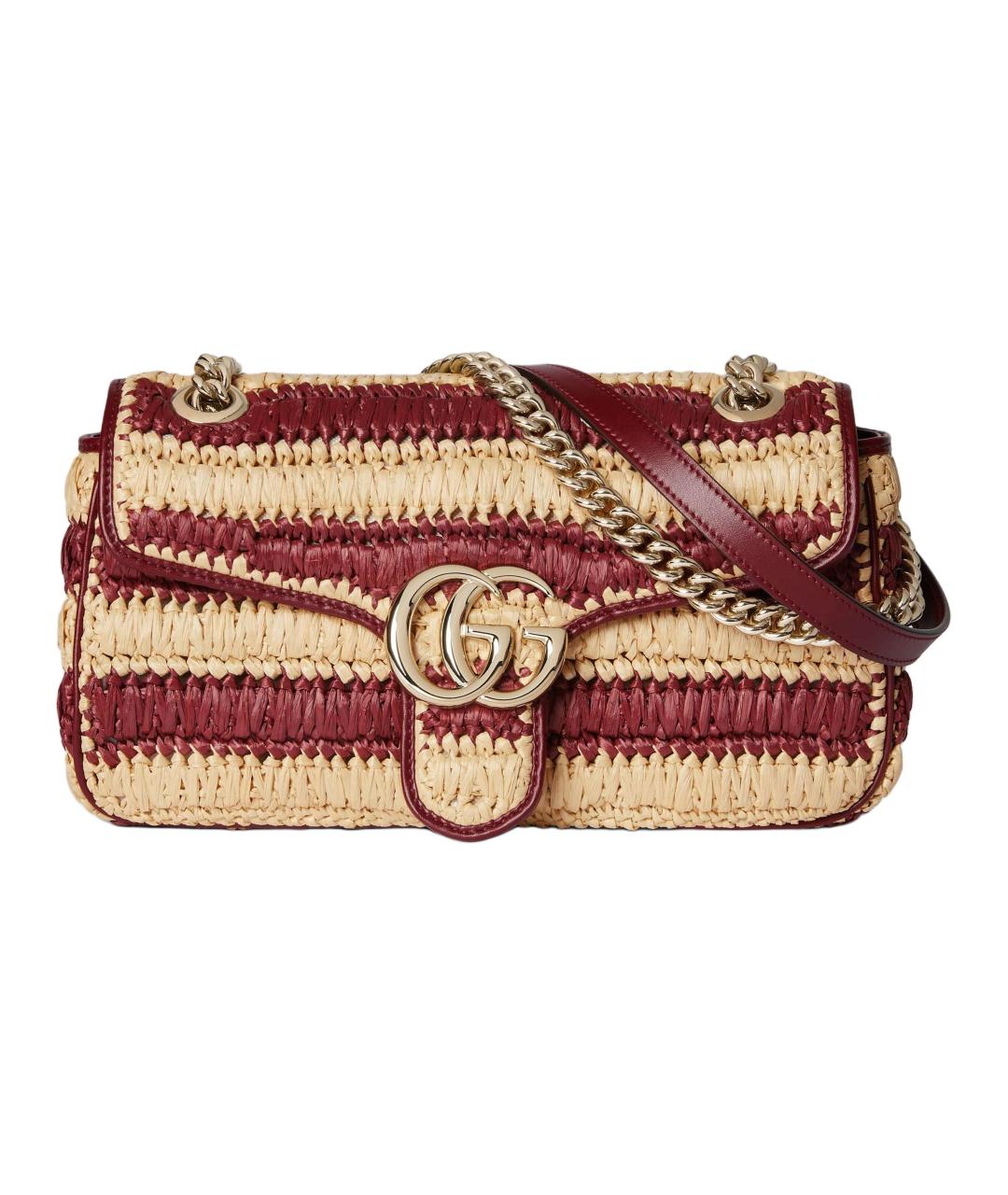 GUCCI Бежевая плетеная сумка через плечо, фото 1