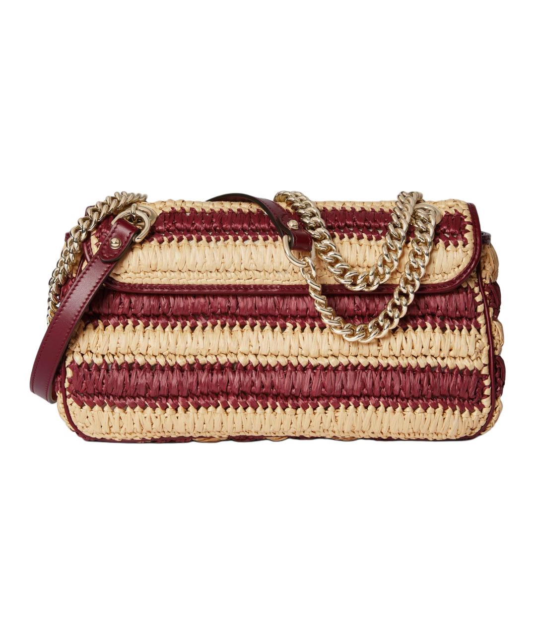 GUCCI Бежевая плетеная сумка через плечо, фото 4
