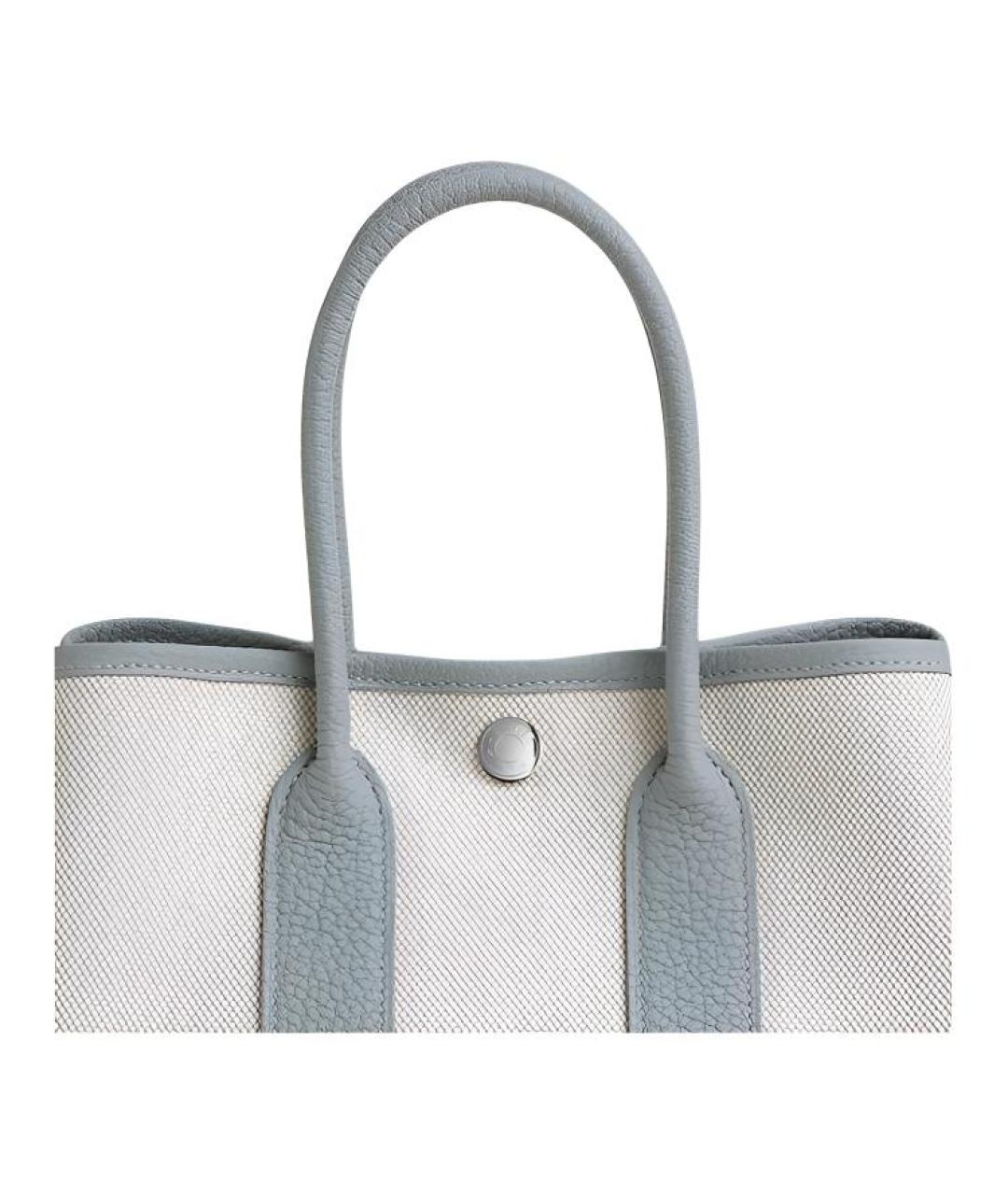 HERMES Голубая сумка через плечо из канвы, фото 4