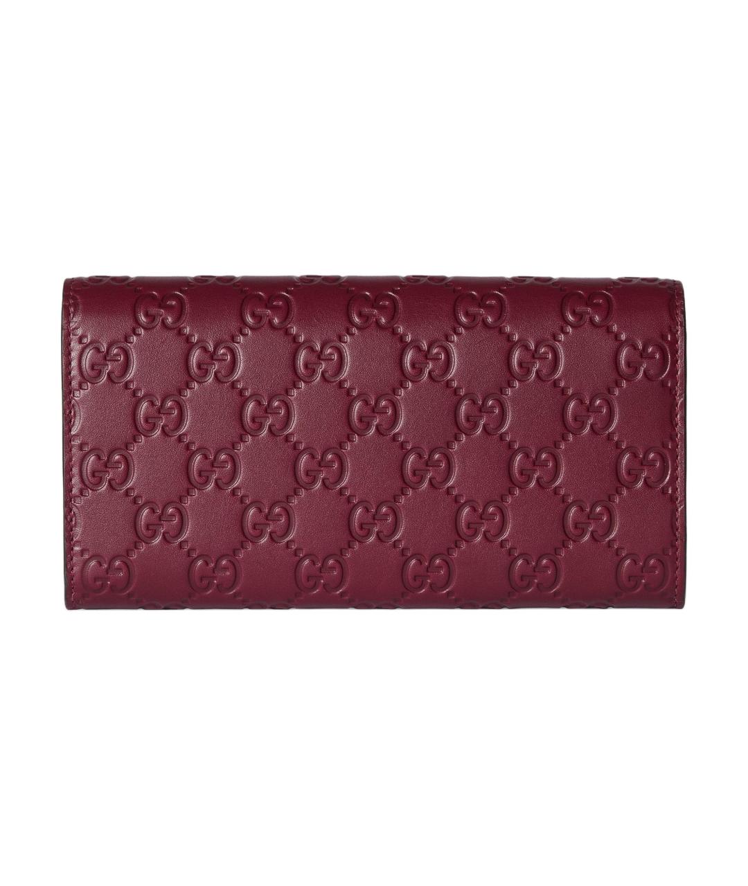 GUCCI Бордовый кожаный кошелек, фото 3