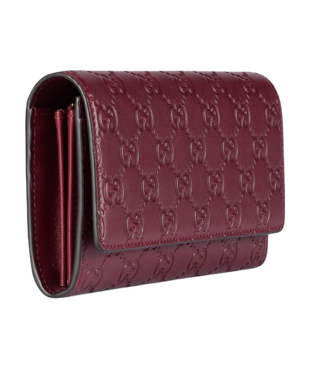 GUCCI Бордовый кожаный кошелек, фото 2