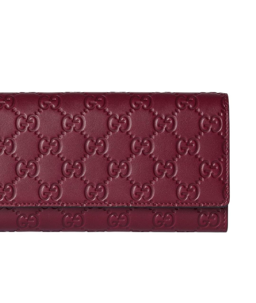 GUCCI Бордовый кожаный кошелек, фото 5