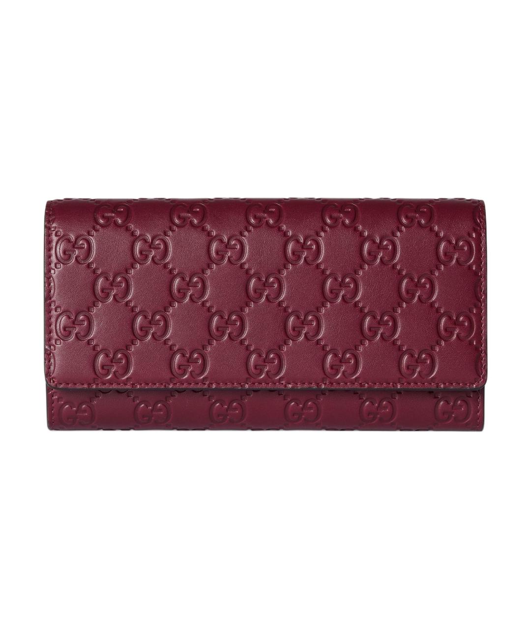 GUCCI Бордовый кожаный кошелек, фото 1