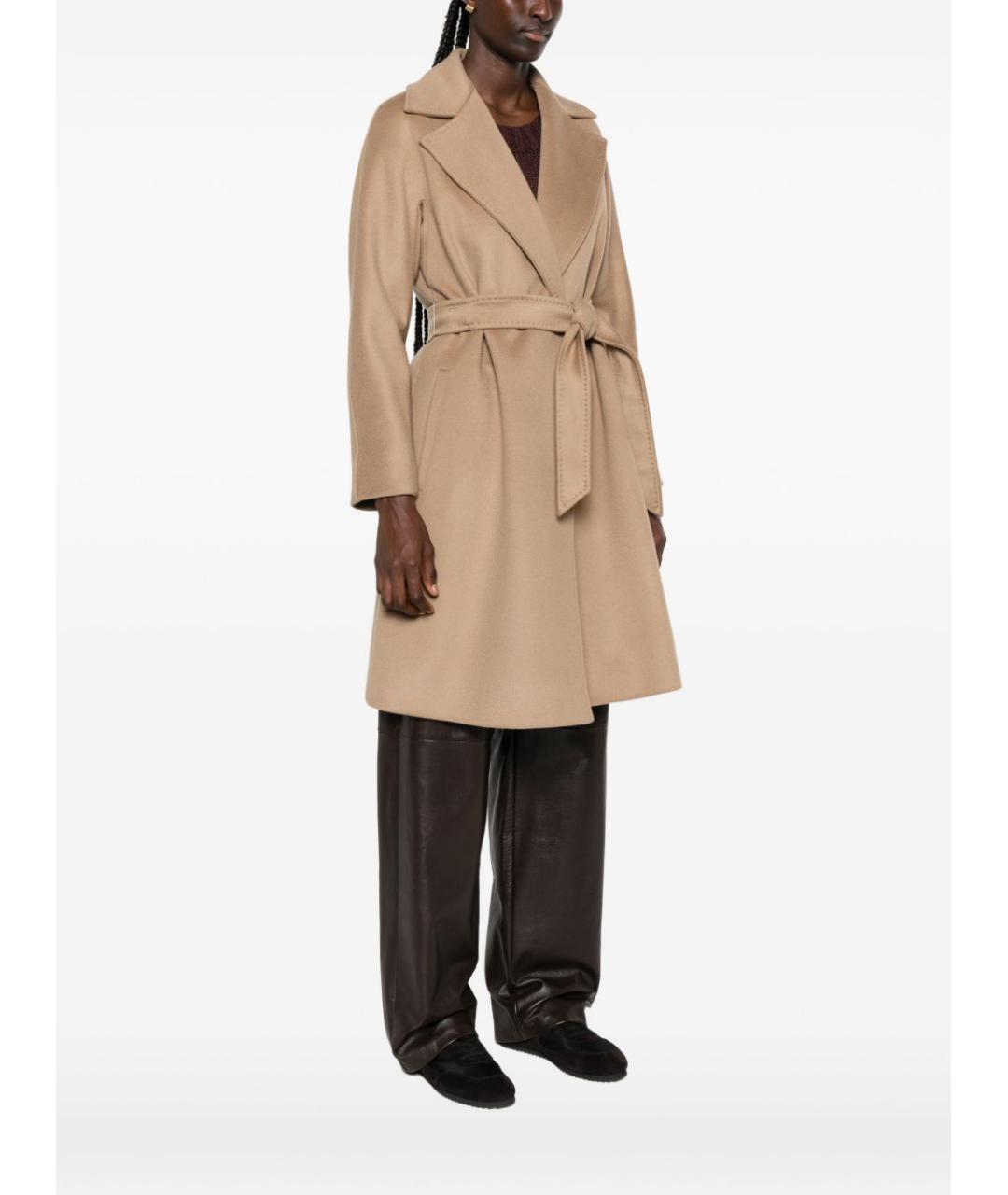 MAX MARA STUDIO Бежевое шерстяное пальто, фото 4