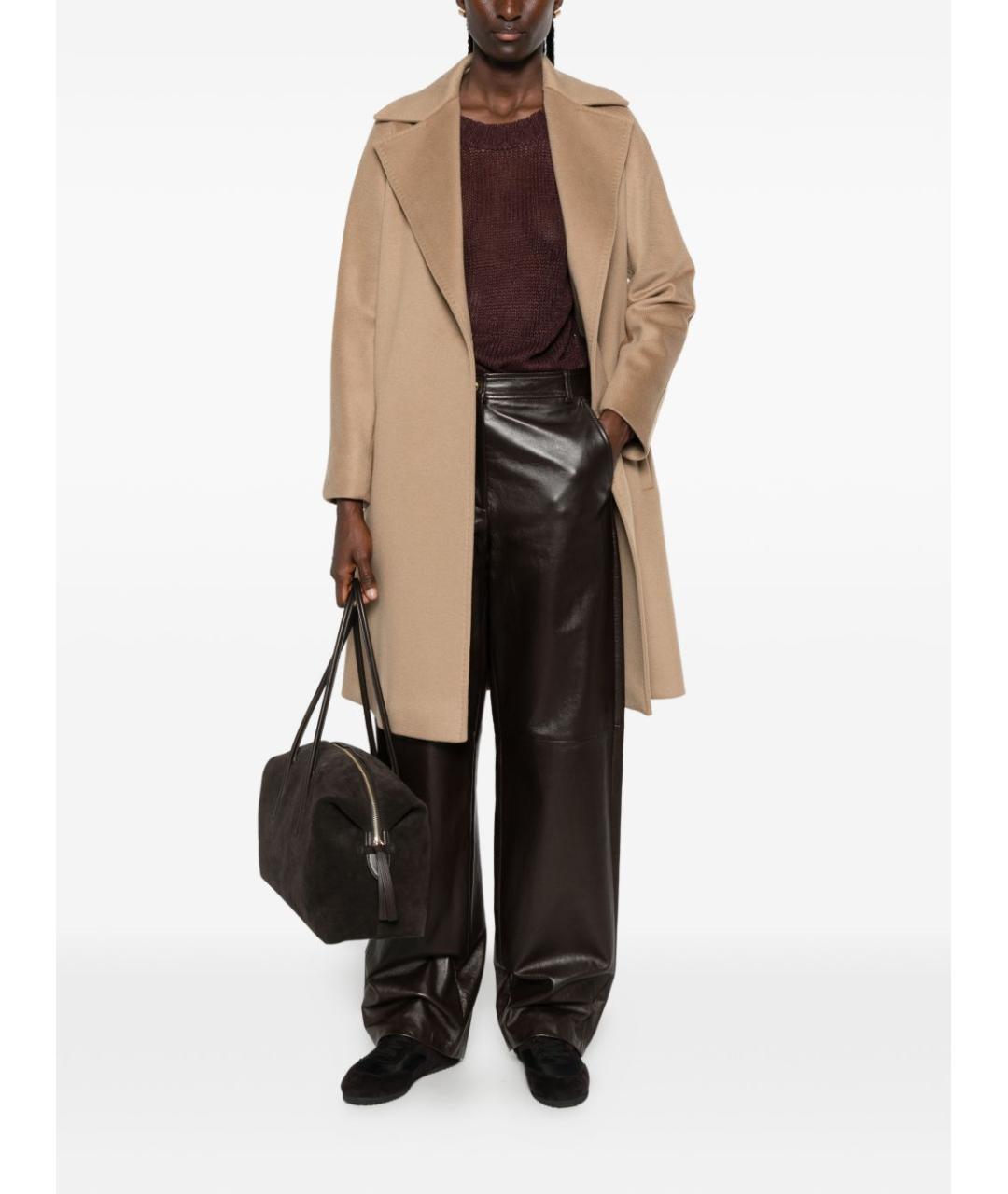 MAX MARA STUDIO Бежевое шерстяное пальто, фото 2