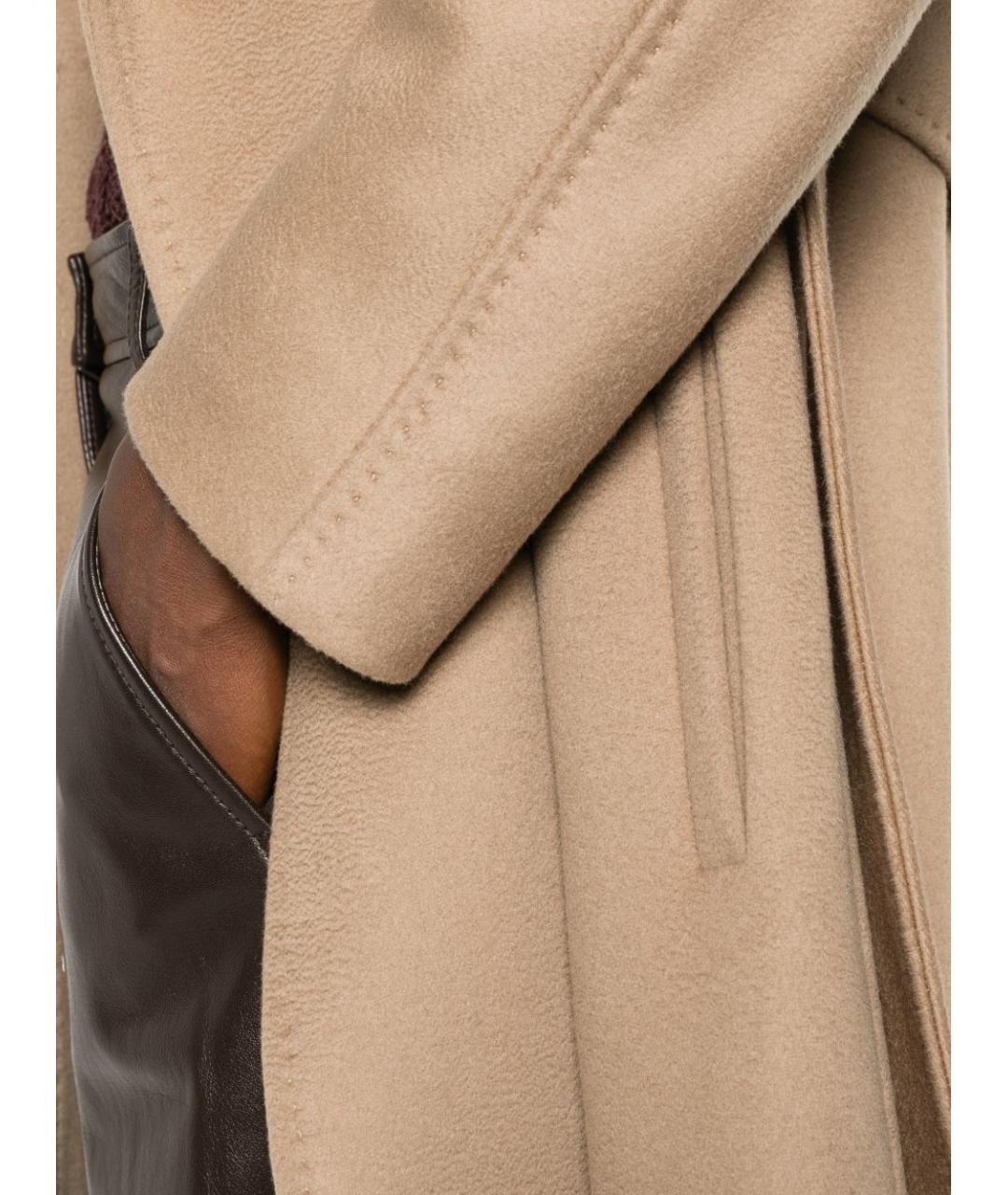 MAX MARA STUDIO Бежевое шерстяное пальто, фото 3