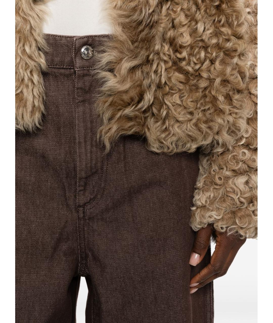 SPORTMAX Коричневые хлопковые прямые джинсы, фото 2