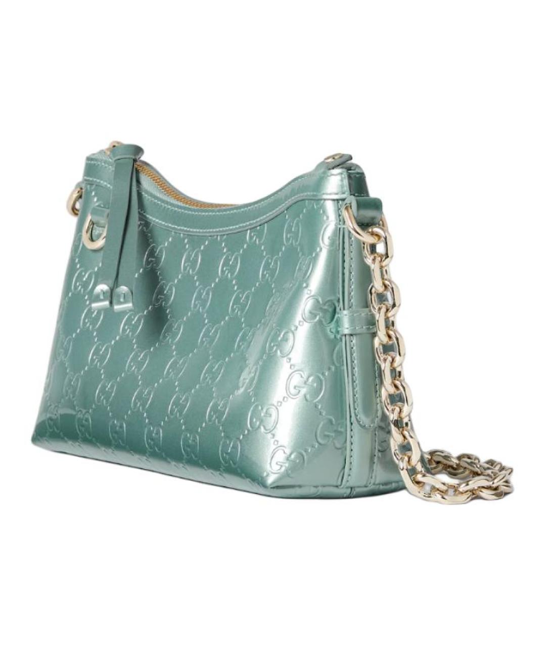 GUCCI Голубая кожаная сумка через плечо, фото 3