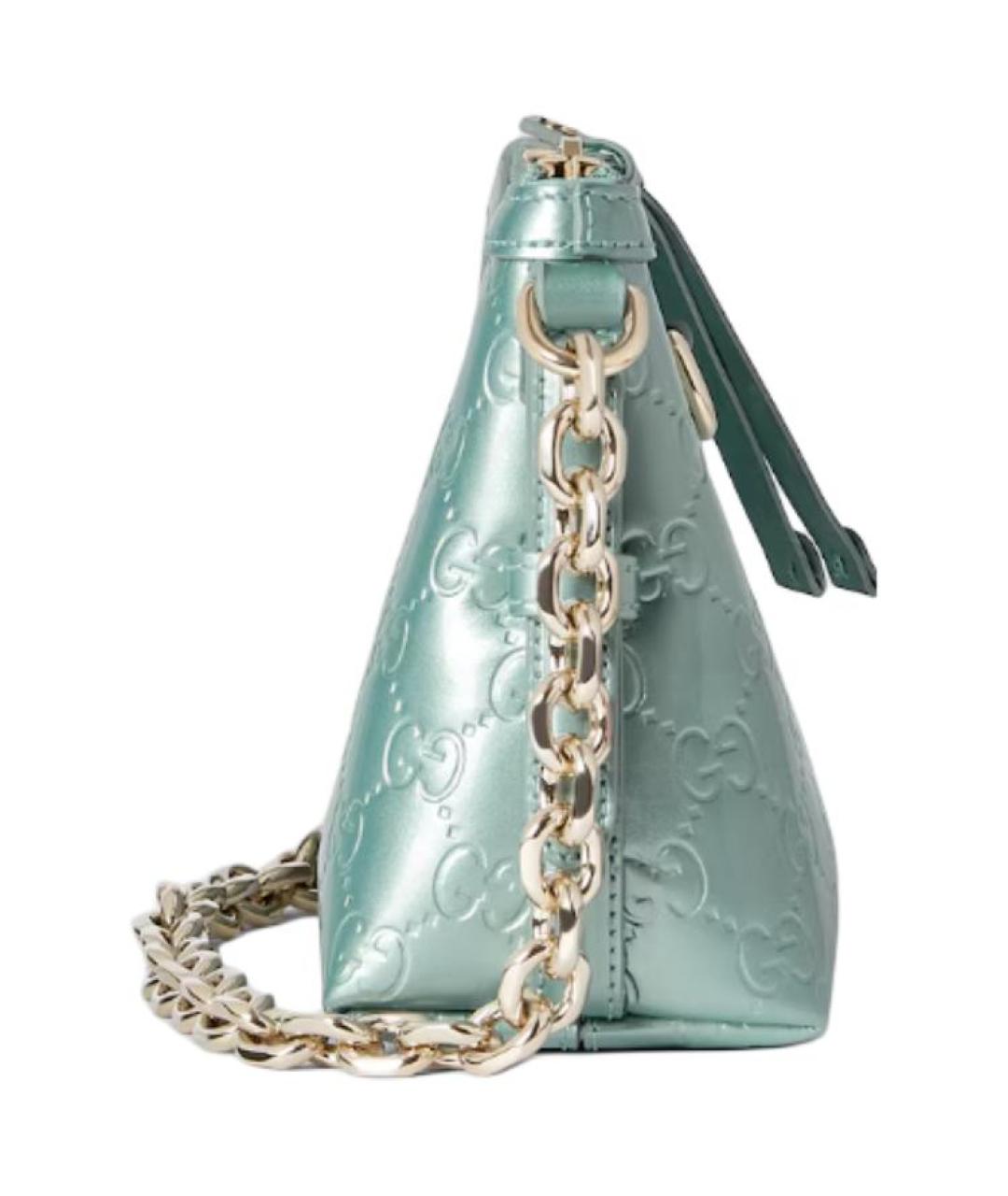 GUCCI Голубая кожаная сумка через плечо, фото 4