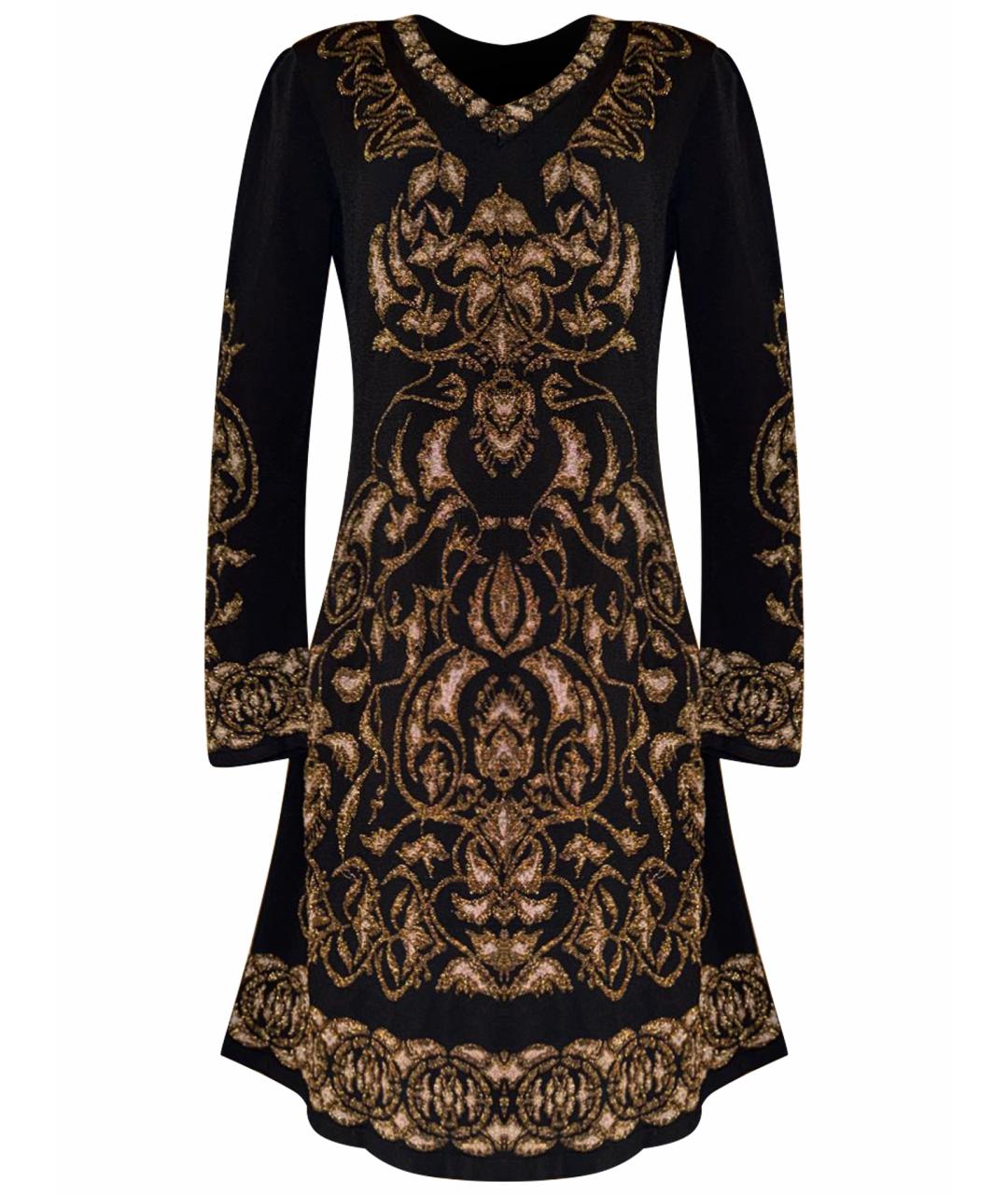 ALBERTA FERRETTI Черное вискозное коктейльное платье, фото 1