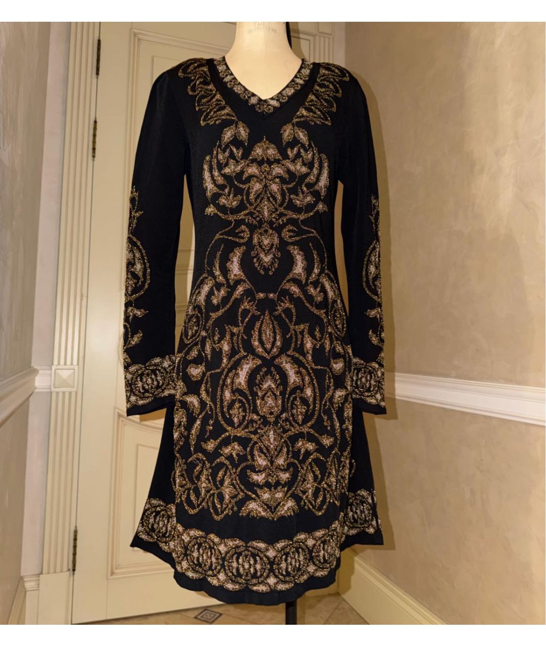ALBERTA FERRETTI Черное вискозное коктейльное платье, фото 7
