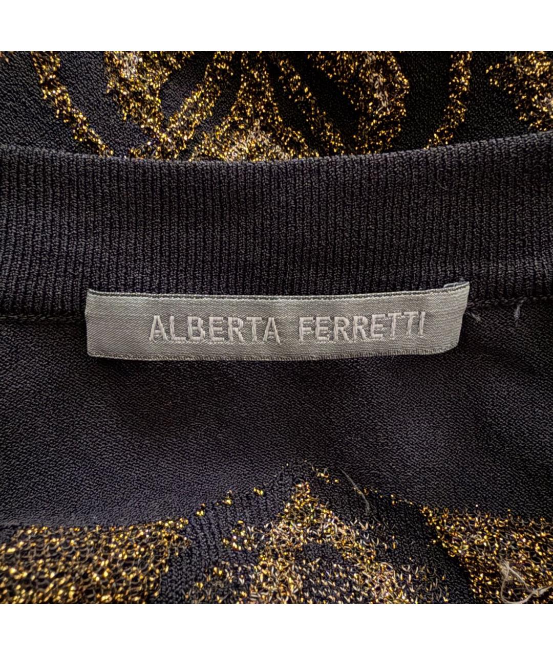 ALBERTA FERRETTI Черное вискозное коктейльное платье, фото 3