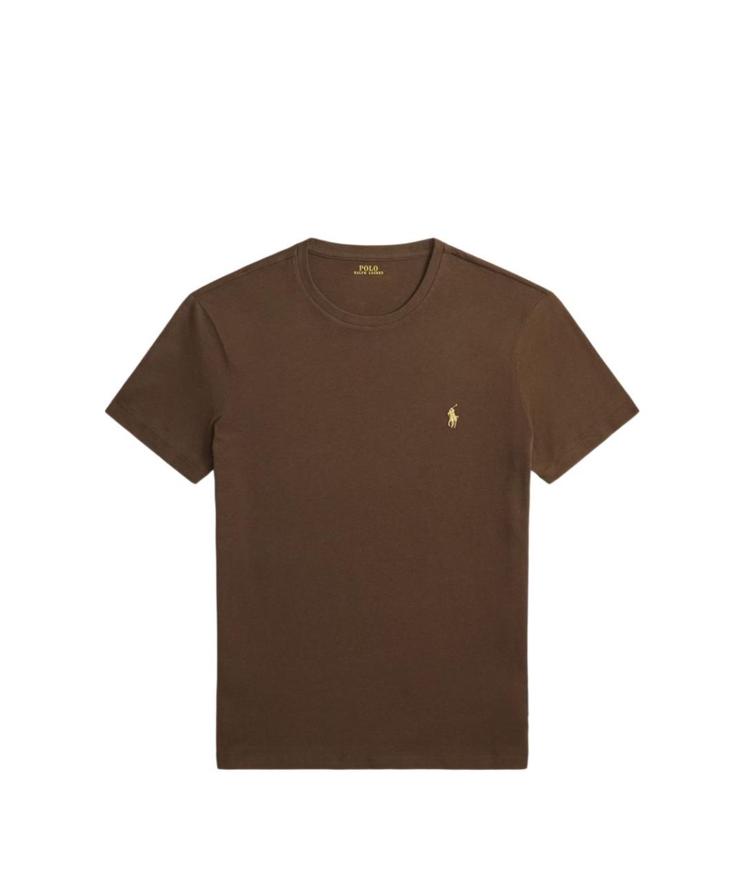 POLO RALPH LAUREN Коричневая хлопковая футболка, фото 3