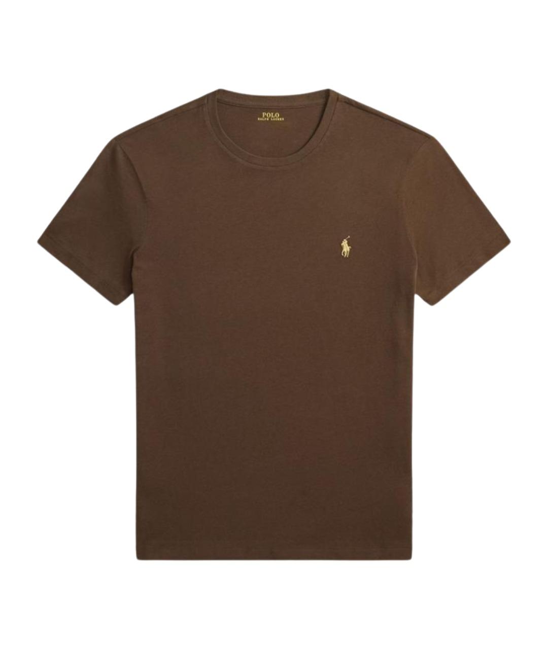 POLO RALPH LAUREN Коричневая хлопковая футболка, фото 1