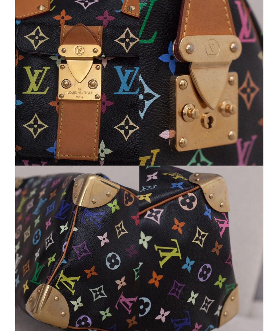 LOUIS VUITTON Черная сумка с короткими ручками из канвы, фото 6