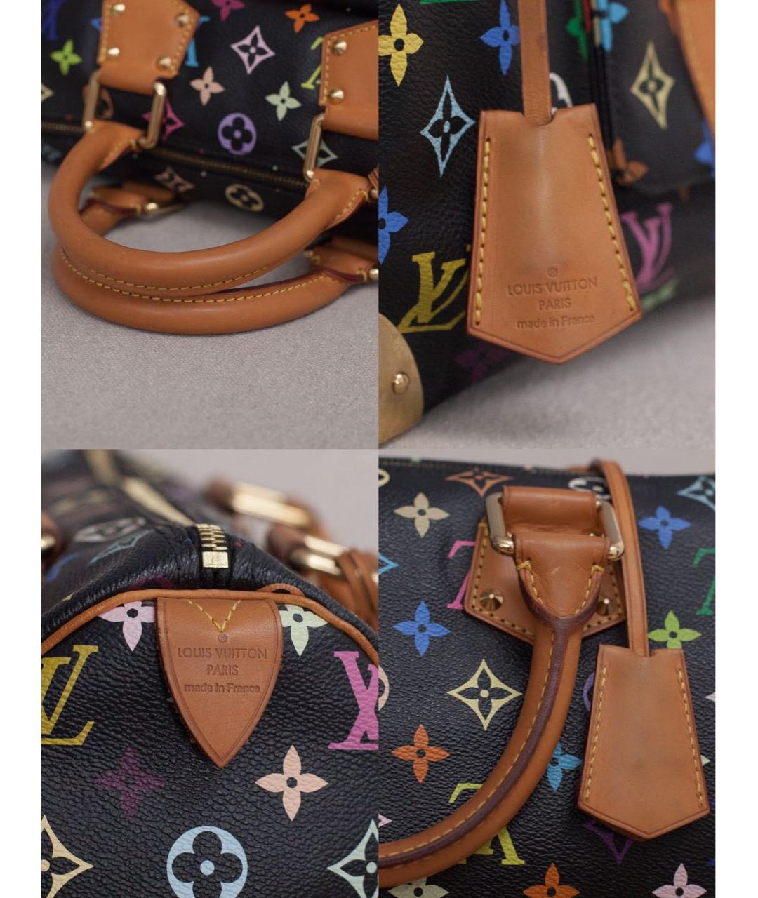LOUIS VUITTON Черная сумка с короткими ручками из канвы, фото 7