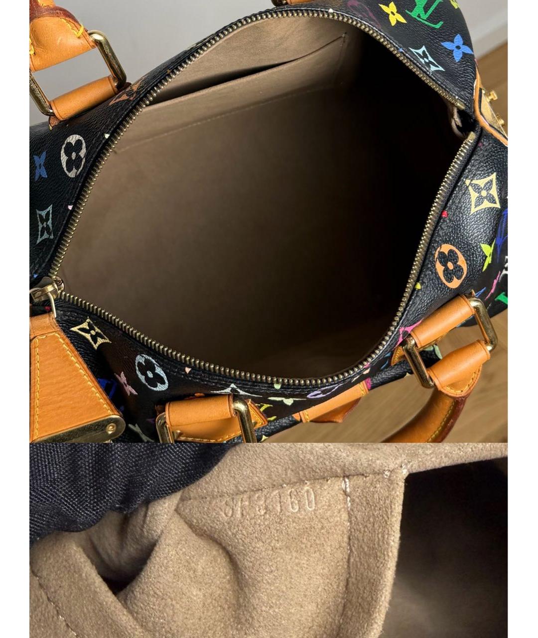 LOUIS VUITTON Черная сумка с короткими ручками из канвы, фото 8