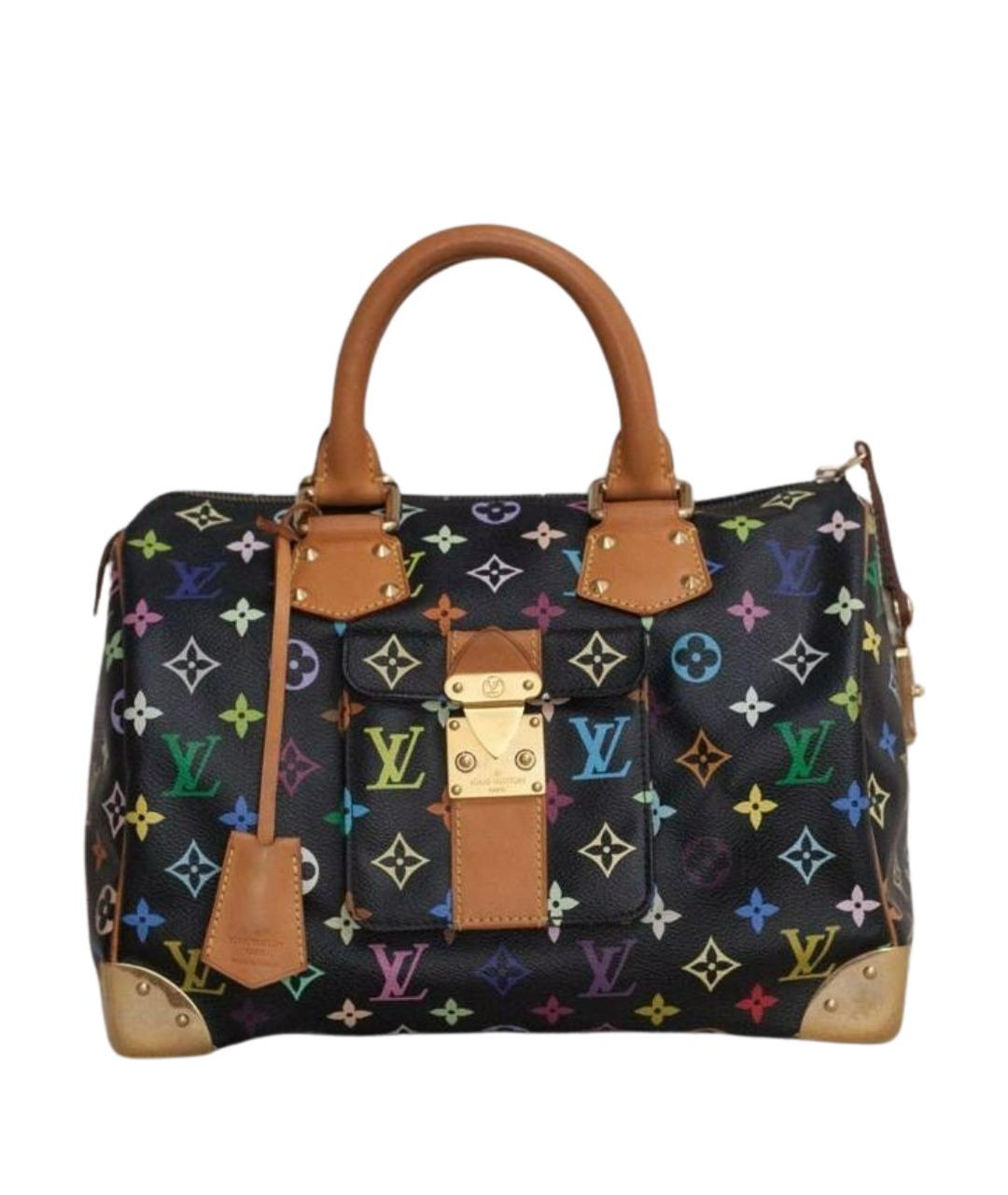 LOUIS VUITTON Черная сумка с короткими ручками из канвы, фото 1