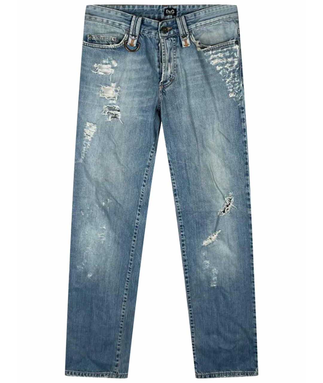 DOLCE&GABBANA Голубые прямые джинсы, фото 1