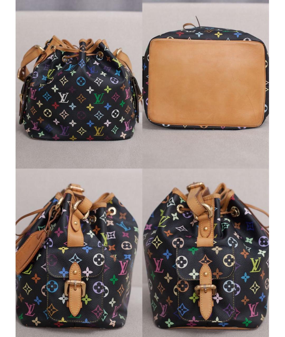 LOUIS VUITTON Черная сумка через плечо из канвы, фото 5
