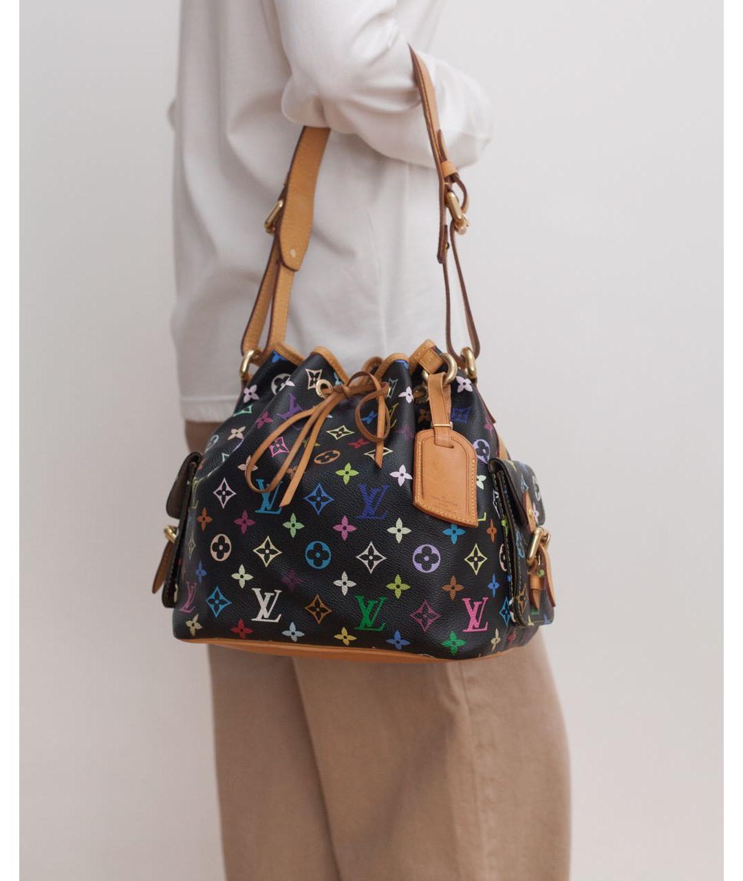 LOUIS VUITTON Черная сумка через плечо из канвы, фото 4