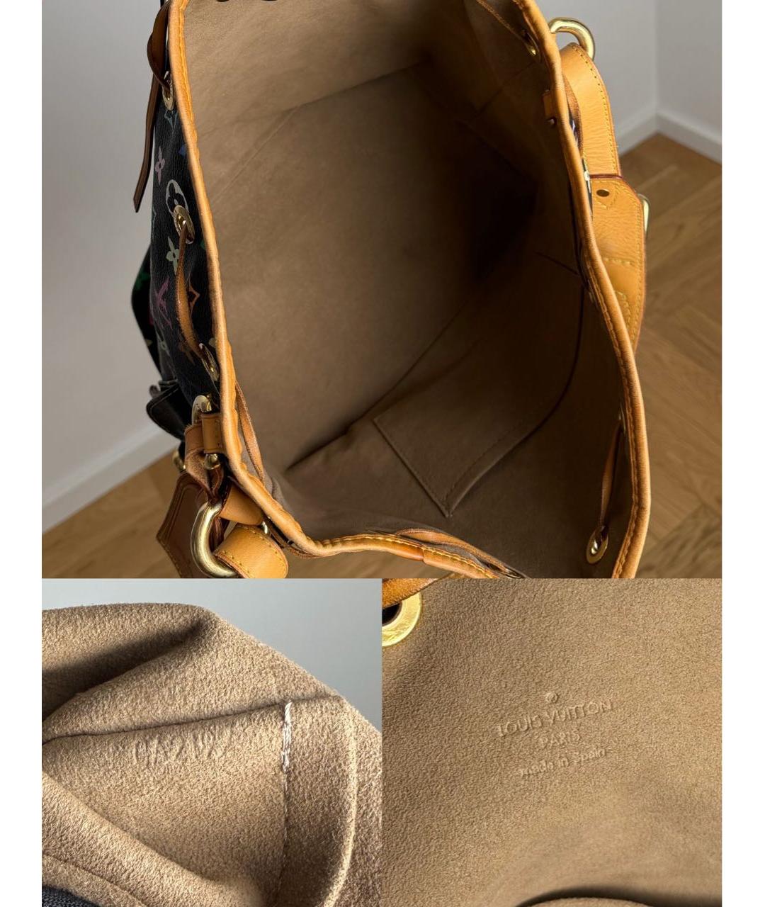 LOUIS VUITTON Черная сумка через плечо из канвы, фото 8