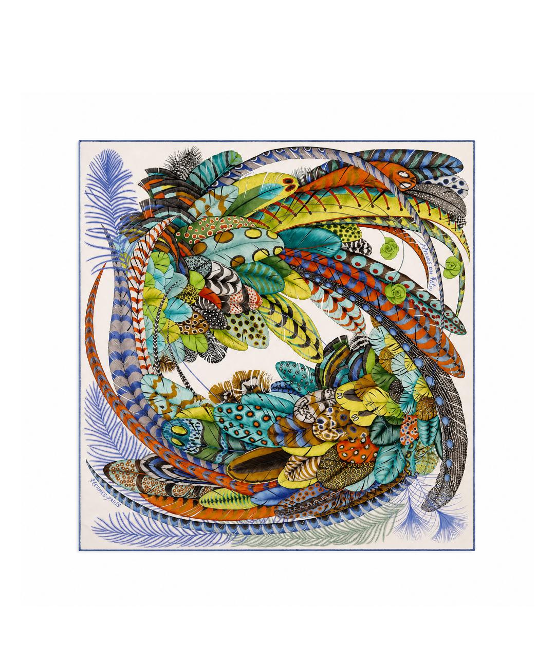HERMES Белый шарф, фото 1