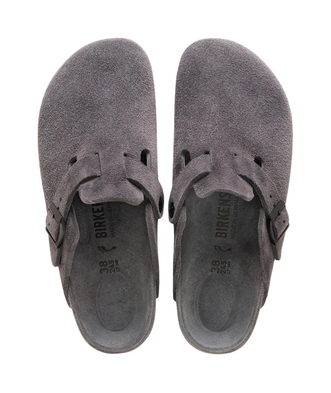 BIRKENSTOCK Серые замшевые сабо, фото 4