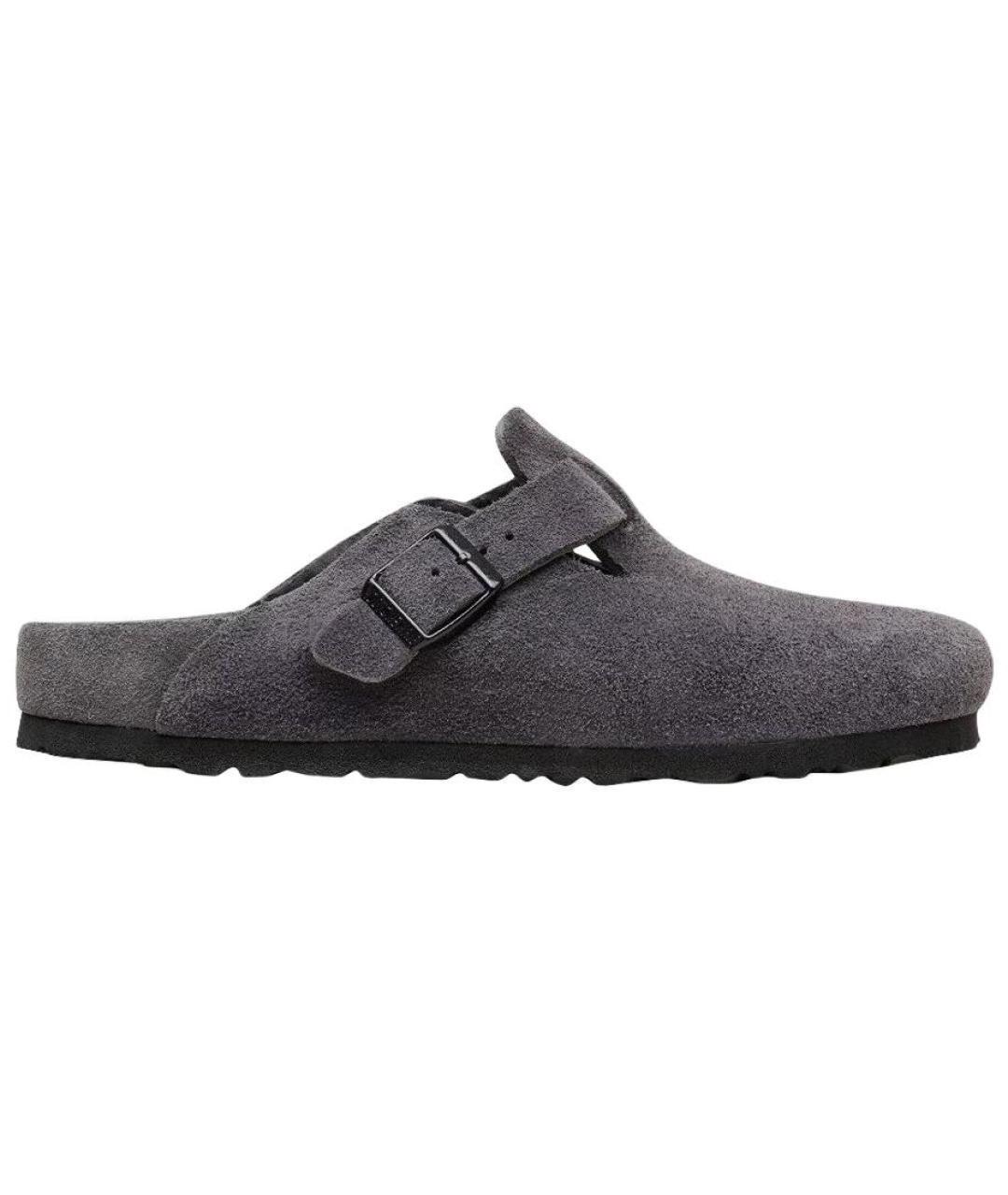 BIRKENSTOCK Серые замшевые сабо, фото 1