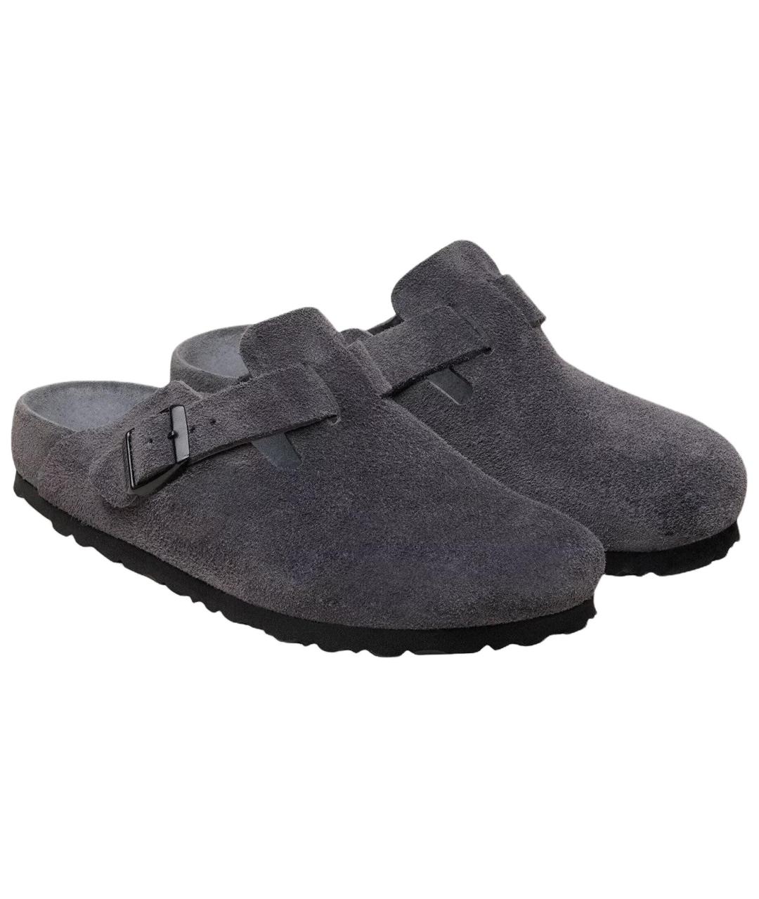 BIRKENSTOCK Серые замшевые сабо, фото 3